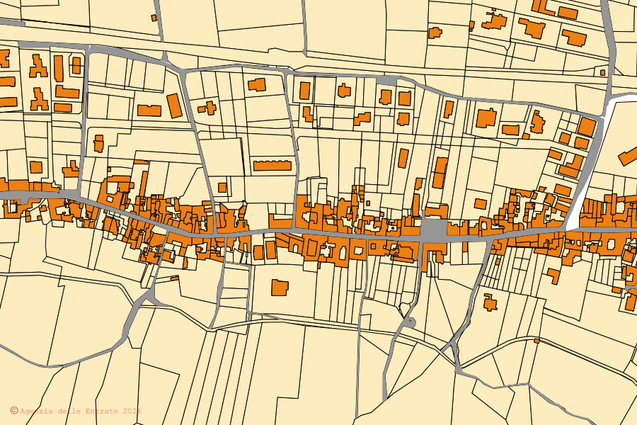 Mappa catastale del centro di Paolisi: particelle e fabbricati, cartografia Agenzia delle Entrate