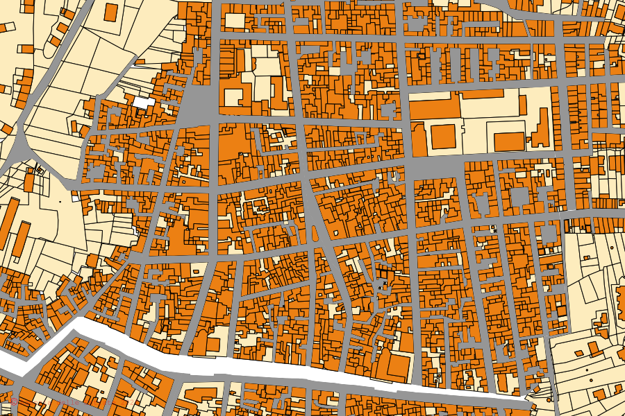 Mappa catastale del centro di Partanna: particelle e fabbricati, cartografia Agenzia delle Entrate