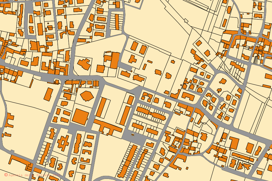Mappa catastale del centro di Passirano: particelle e fabbricati, cartografia Agenzia delle Entrate