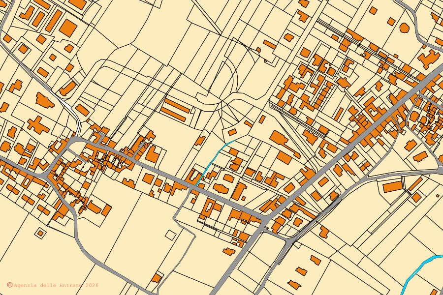 Mappa catastale del centro di Pastorano: particelle e fabbricati, cartografia Agenzia delle Entrate