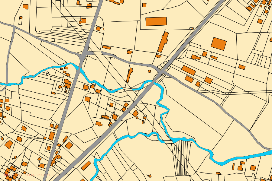 Mappa catastale del centro di Patrica: particelle e fabbricati, cartografia Agenzia delle Entrate