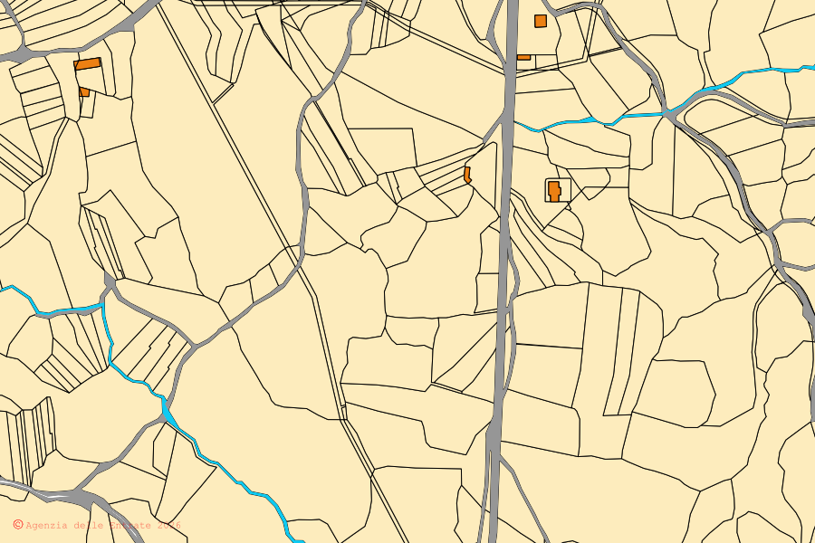 Mappa catastale del centro di Pau: particelle e fabbricati, cartografia Agenzia delle Entrate
