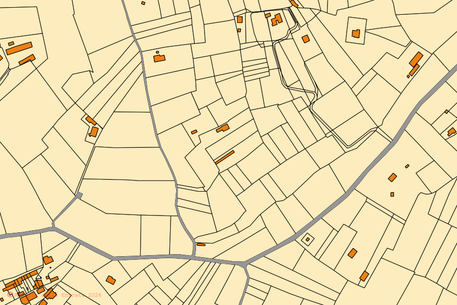 Mappa catastale del centro di Pecetto di Valenza: particelle e fabbricati, cartografia Agenzia delle Entrate