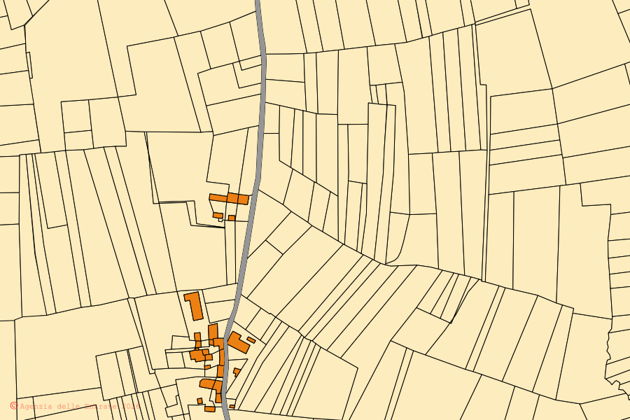 Mappa catastale del centro di Penango: particelle e fabbricati, cartografia Agenzia delle Entrate