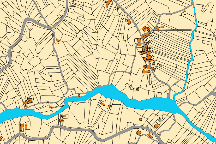 Mappa catastale del centro di Pennapiedimonte: particelle e fabbricati, cartografia Agenzia delle Entrate