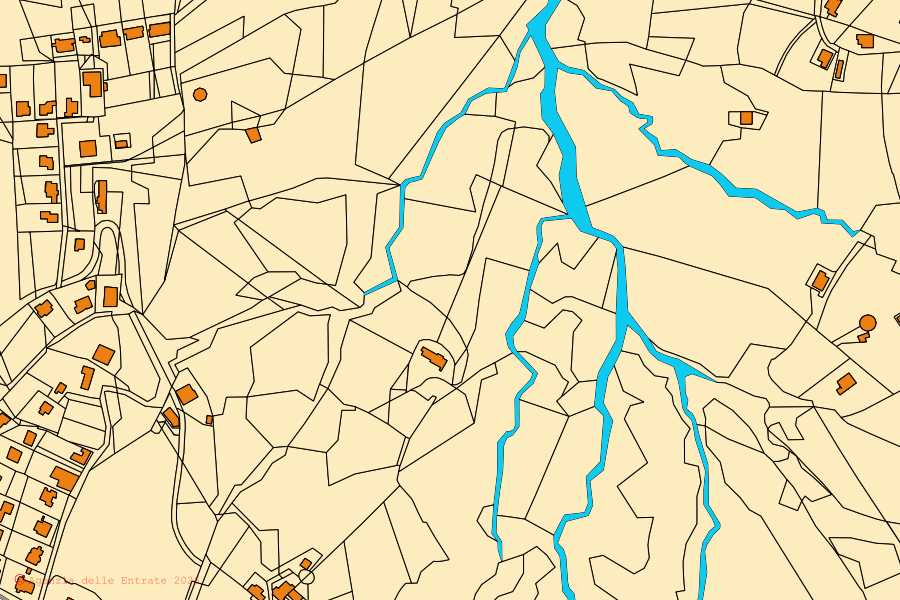 Mappa catastale del centro di Perdifumo: particelle e fabbricati, cartografia Agenzia delle Entrate