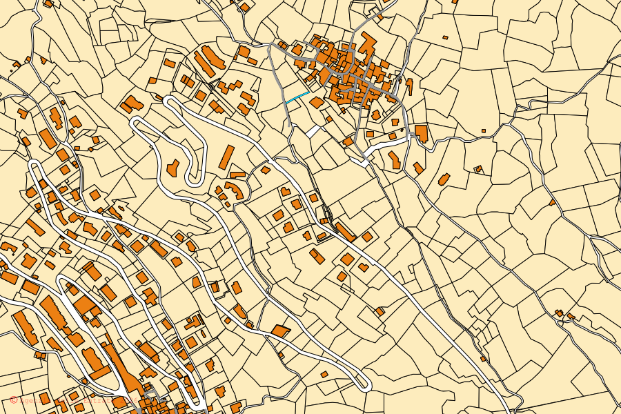 Mappa catastale del centro di Perledo: particelle e fabbricati, cartografia Agenzia delle Entrate