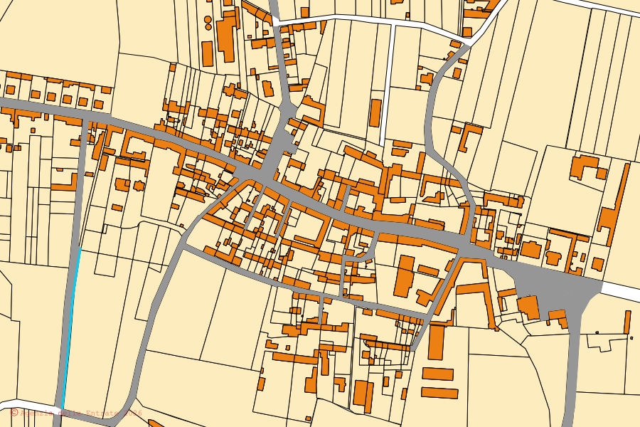 Mappa catastale del centro di Pertengo: particelle e fabbricati, cartografia Agenzia delle Entrate