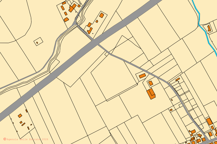 Mappa catastale del centro di Pesaro: particelle e fabbricati, cartografia Agenzia delle Entrate