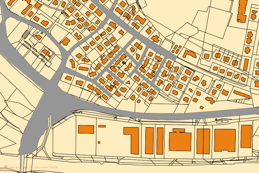 Mappa catastale del centro di Peschiera del Garda: particelle e fabbricati, cartografia Agenzia delle Entrate