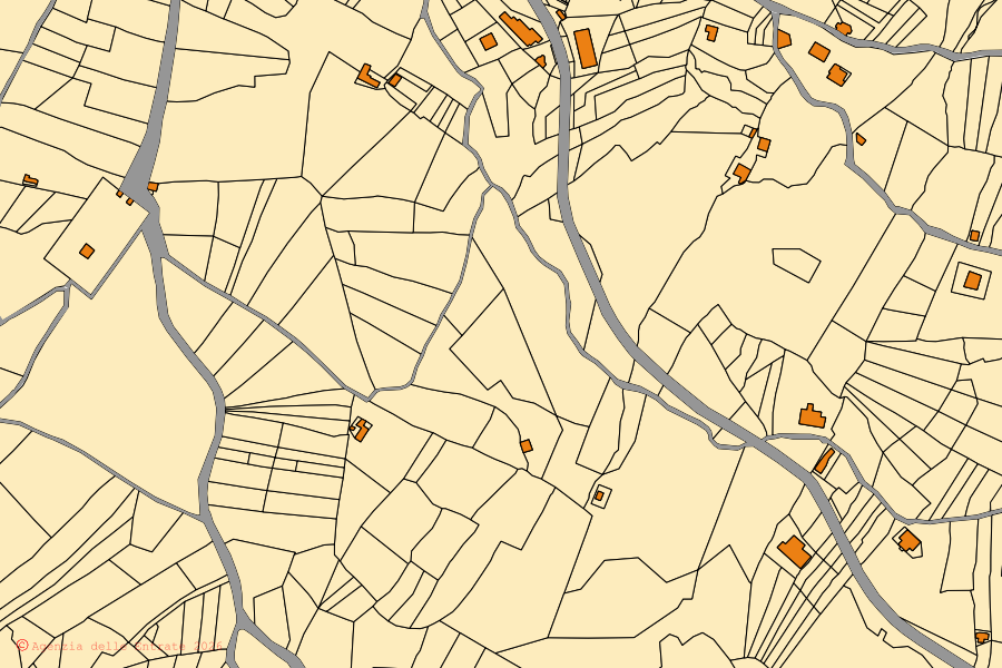 Mappa catastale del centro di Petina: particelle e fabbricati, cartografia Agenzia delle Entrate