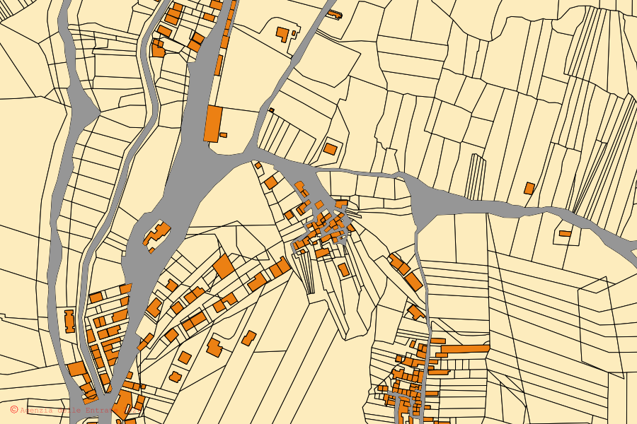 Mappa catastale del centro di Petralia Soprana: particelle e fabbricati, cartografia Agenzia delle Entrate