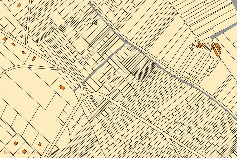 Mappa catastale del centro di Petrosino: particelle e fabbricati, cartografia Agenzia delle Entrate