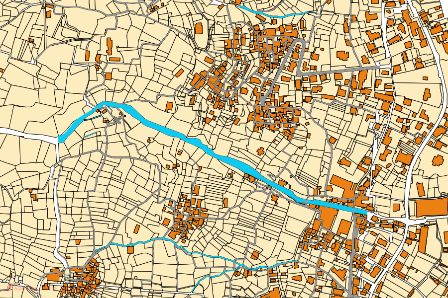 Mappa catastale del centro di Pianello del Lario: particelle e fabbricati, cartografia Agenzia delle Entrate