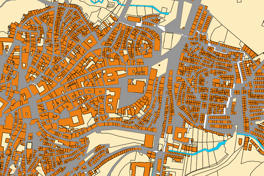 Mappa catastale del centro di Piazza Armerina: particelle e fabbricati, cartografia Agenzia delle Entrate