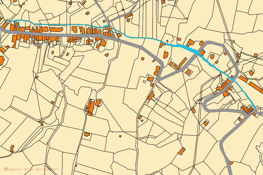 Mappa catastale del centro di Piedimonte Etneo: particelle e fabbricati, cartografia Agenzia delle Entrate