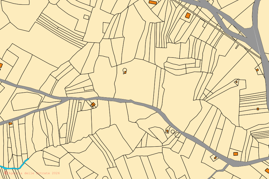 Mappa catastale del centro di Pietracupa: particelle e fabbricati, cartografia Agenzia delle Entrate
