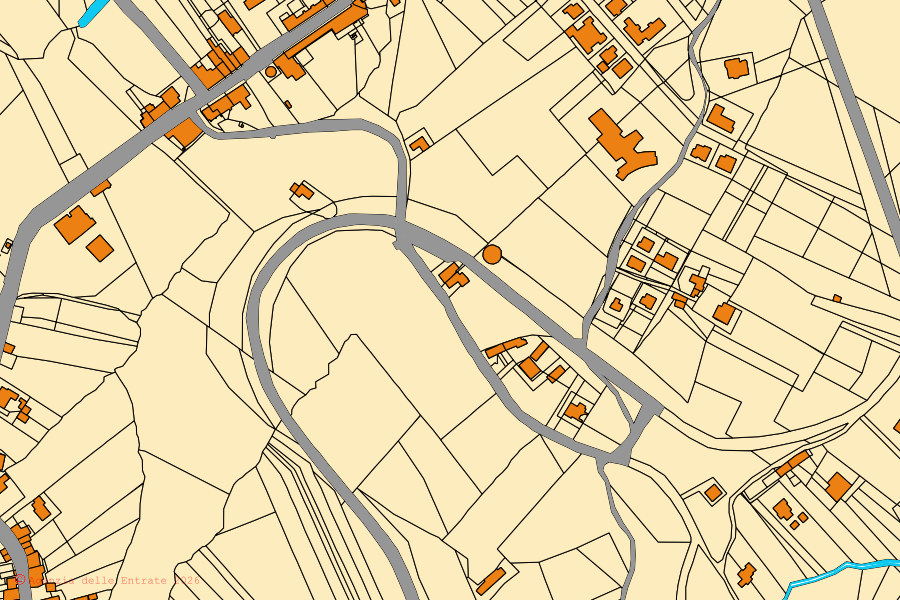 Mappa catastale del centro di Pietradefusi: particelle e fabbricati, cartografia Agenzia delle Entrate