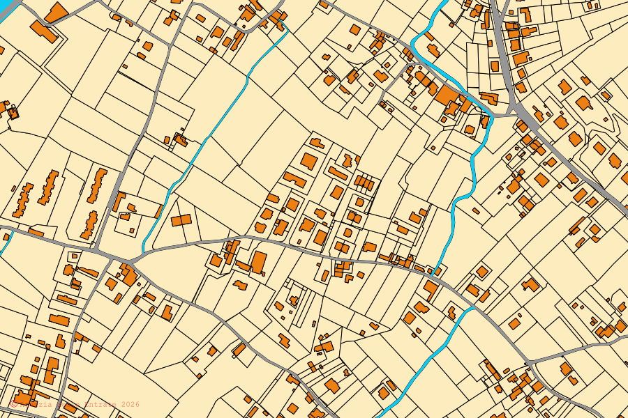 Mappa catastale del centro di Pietrasanta: particelle e fabbricati, cartografia Agenzia delle Entrate