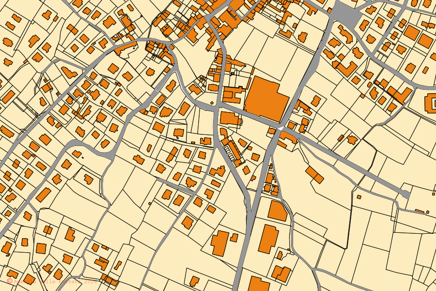 Mappa catastale del centro di Pieve Fosciana: particelle e fabbricati, cartografia Agenzia delle Entrate
