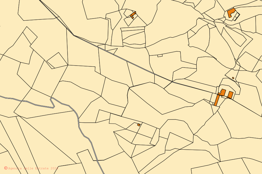 Mappa catastale del centro di Pinerolo: particelle e fabbricati, cartografia Agenzia delle Entrate