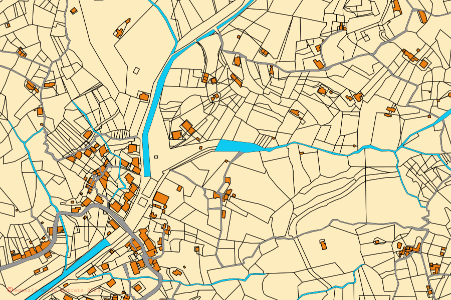 Mappa catastale del centro di Piraino: particelle e fabbricati, cartografia Agenzia delle Entrate