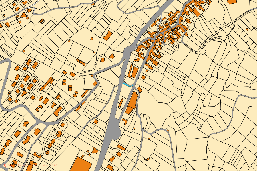 Mappa catastale del centro di Pisano: particelle e fabbricati, cartografia Agenzia delle Entrate