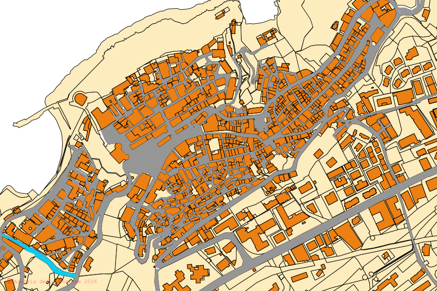 Mappa catastale del centro di Pizzo: particelle e fabbricati, cartografia Agenzia delle Entrate