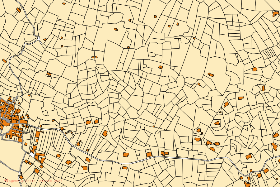 Mappa catastale del centro di Plesio: particelle e fabbricati, cartografia Agenzia delle Entrate