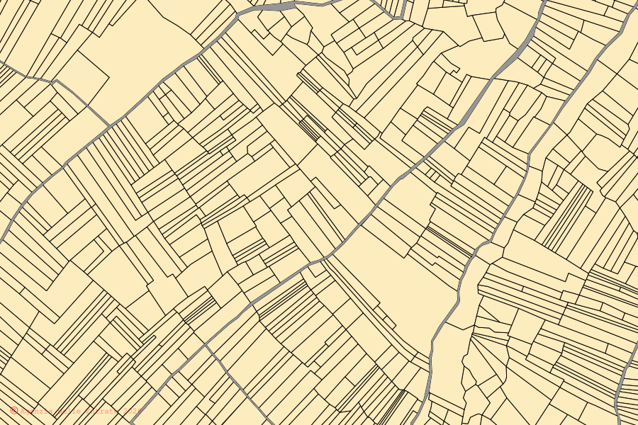 Mappa catastale del centro di Poggio Picenze: particelle e fabbricati, cartografia Agenzia delle Entrate