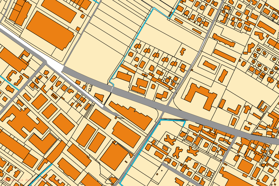 Mappa catastale del centro di Pogliano Milanese: particelle e fabbricati, cartografia Agenzia delle Entrate