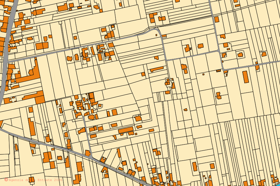 Mappa catastale del centro di Pompei: particelle e fabbricati, cartografia Agenzia delle Entrate