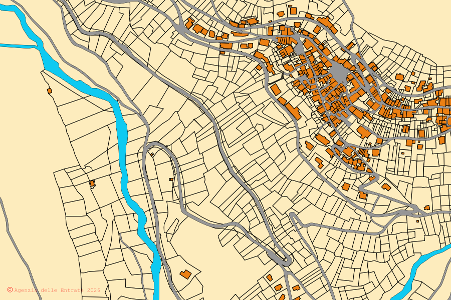 Mappa catastale del centro di Ponte di Legno: particelle e fabbricati, cartografia Agenzia delle Entrate