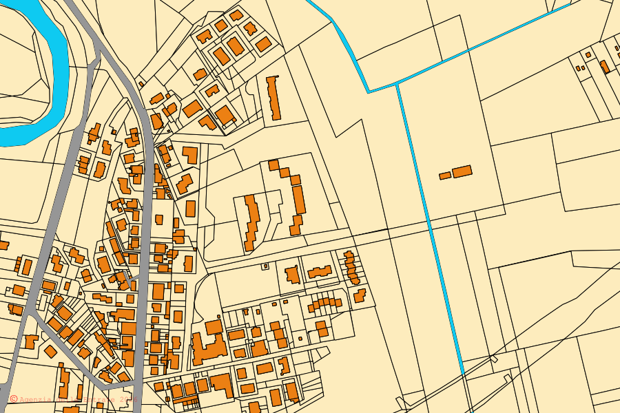 Mappa catastale del centro di Pontedera: particelle e fabbricati, cartografia Agenzia delle Entrate