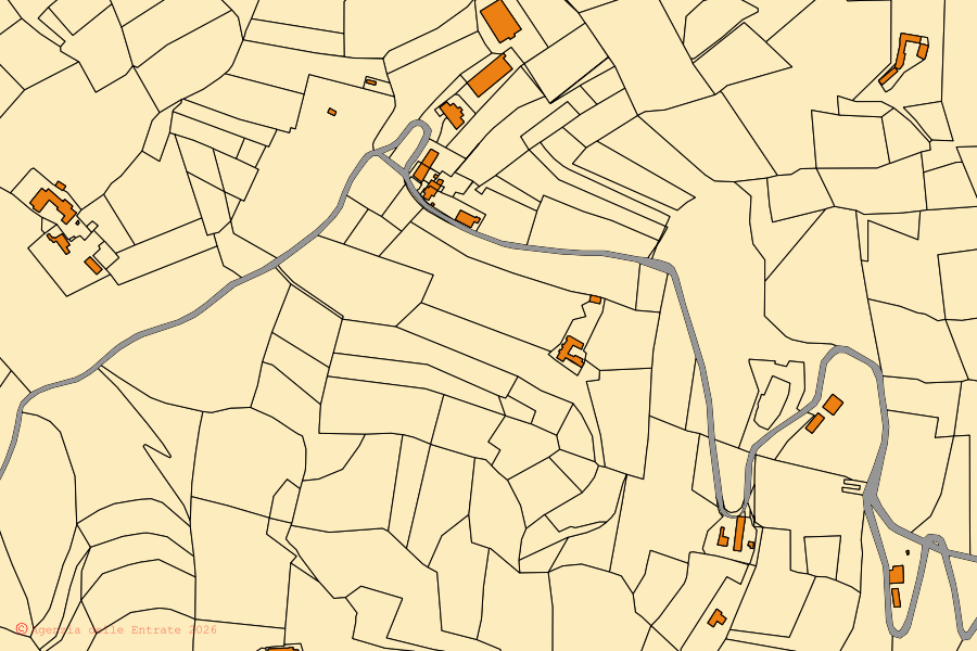 Mappa catastale del centro di Ponti: particelle e fabbricati, cartografia Agenzia delle Entrate