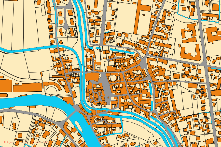 Mappa catastale del centro di Pontoglio: particelle e fabbricati, cartografia Agenzia delle Entrate
