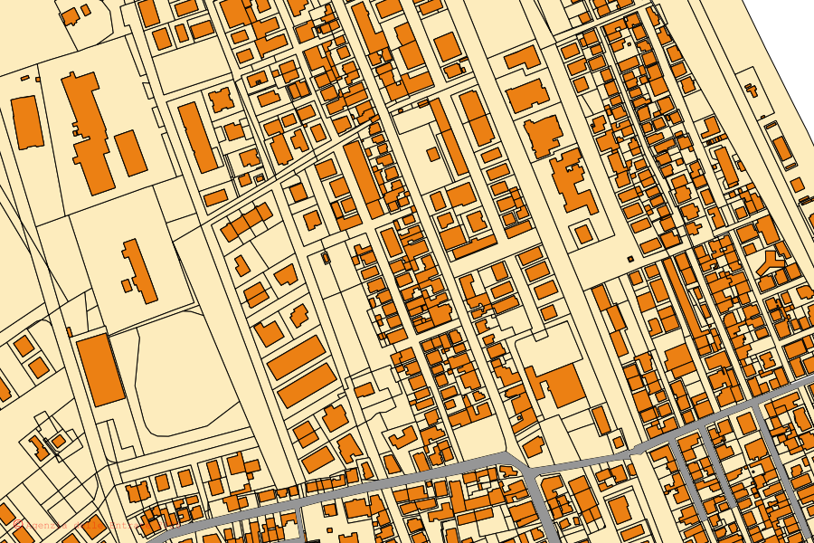 Mappa catastale del centro di Porto Sant'Elpidio: particelle e fabbricati, cartografia Agenzia delle Entrate