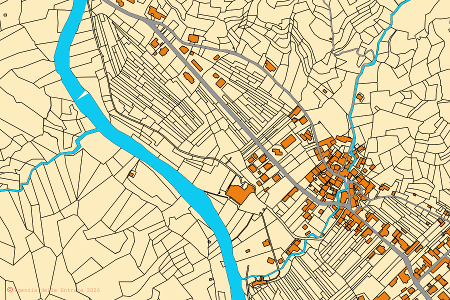 Mappa catastale del centro di Postua: particelle e fabbricati, cartografia Agenzia delle Entrate