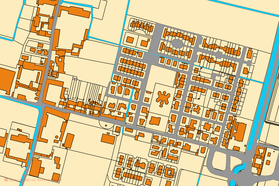 Mappa catastale del centro di Pozzaglio ed Uniti: particelle e fabbricati, cartografia Agenzia delle Entrate