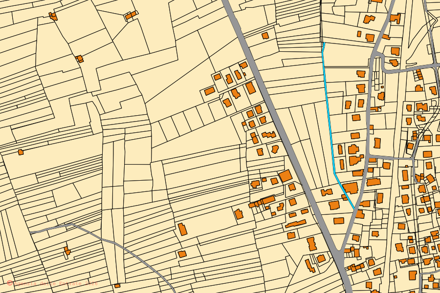 Mappa catastale del centro di Prata Camportaccio: particelle e fabbricati, cartografia Agenzia delle Entrate