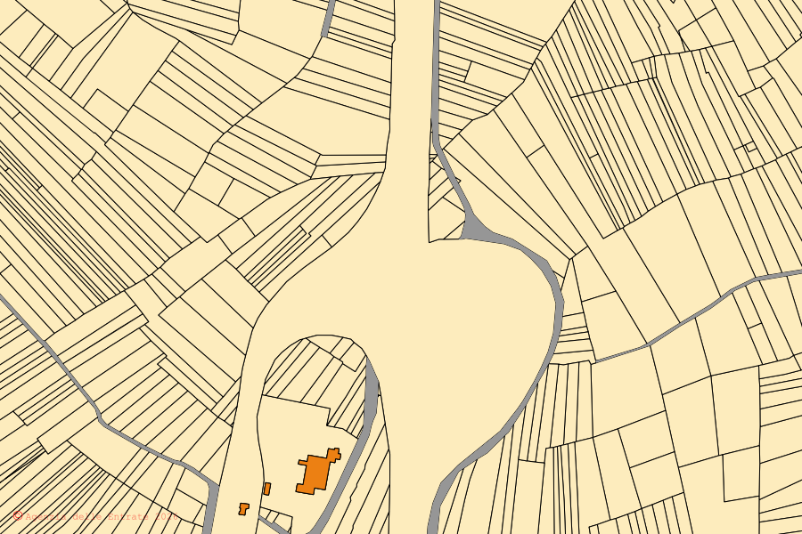 Mappa catastale del centro di Pratola Peligna: particelle e fabbricati, cartografia Agenzia delle Entrate