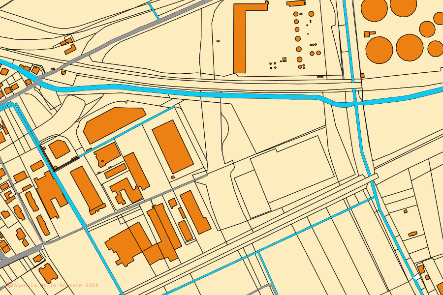 Mappa catastale del centro di Pregnana Milanese: particelle e fabbricati, cartografia Agenzia delle Entrate