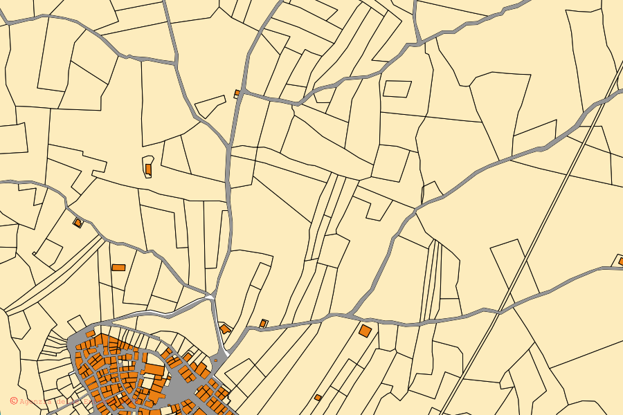 Mappa catastale del centro di Provvidenti: particelle e fabbricati, cartografia Agenzia delle Entrate