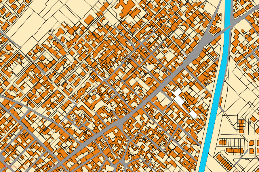 Mappa catastale del centro di Quartucciu: particelle e fabbricati, cartografia Agenzia delle Entrate
