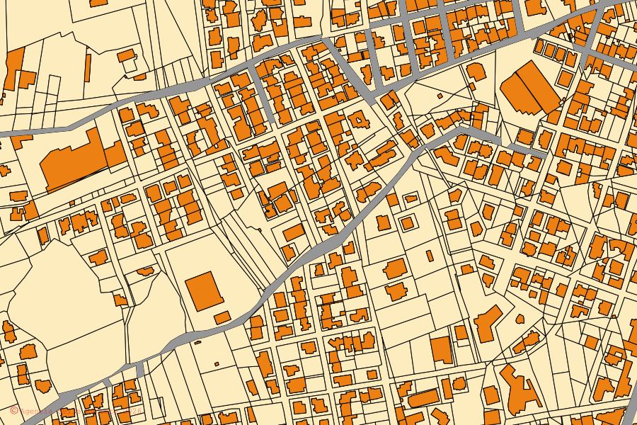 Mappa catastale del centro di Racale: particelle e fabbricati, cartografia Agenzia delle Entrate
