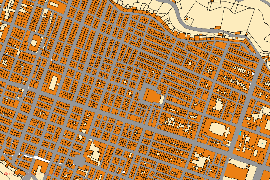 Mappa catastale del centro di Ragusa: particelle e fabbricati, cartografia Agenzia delle Entrate