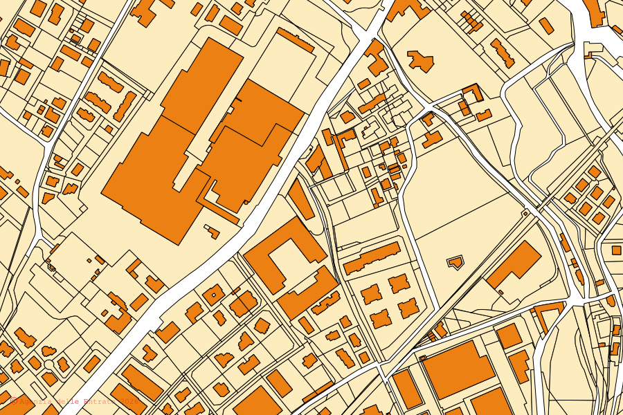 Mappa catastale del centro di Ranica: particelle e fabbricati, cartografia Agenzia delle Entrate