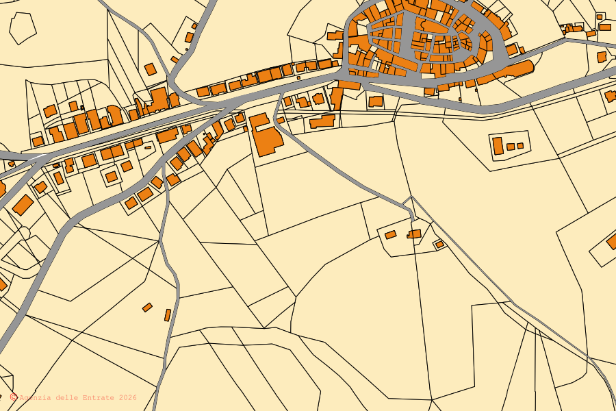 Mappa catastale del centro di Rapagnano: particelle e fabbricati, cartografia Agenzia delle Entrate