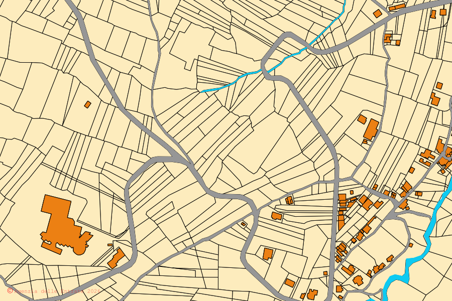 Mappa catastale del centro di Rapino: particelle e fabbricati, cartografia Agenzia delle Entrate