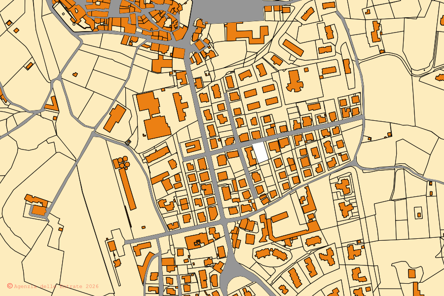 Mappa catastale del centro di Rapolano Terme: particelle e fabbricati, cartografia Agenzia delle Entrate